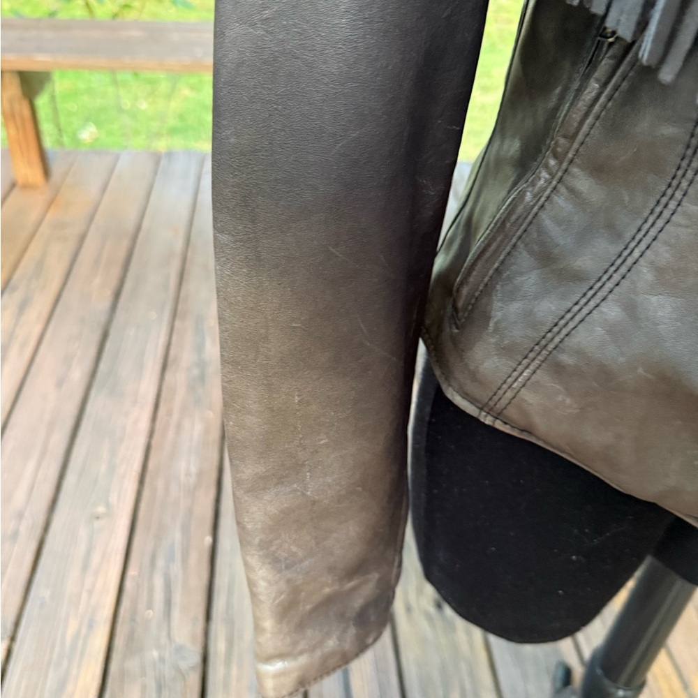Vintage Dallas Premium Leather USA Made Fringe Western Jacket Removable Liner - Picture 6 of 15